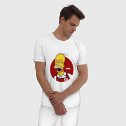 Пижама хлопковая мужская KFC Homer, цвет: белый — фото 2