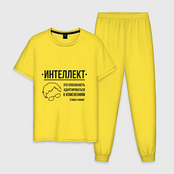 Пижама хлопковая мужская Способность к изменениям, цвет: желтый