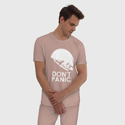 Пижама хлопковая мужская Elon: Don't Panic, цвет: пыльно-розовый — фото 2