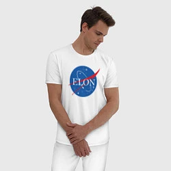 Пижама хлопковая мужская Elon NASA, цвет: белый — фото 2