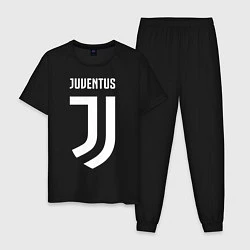Пижама хлопковая мужская FC Juventus, цвет: черный