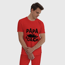 Пижама хлопковая мужская Papa Roach, цвет: красный — фото 2