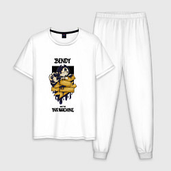 Пижама хлопковая мужская Bendy 2022, цвет: белый