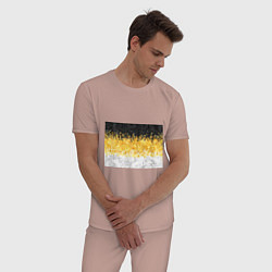 Пижама хлопковая мужская Имперский флаг пикселами, цвет: пыльно-розовый — фото 2