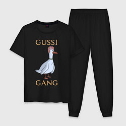 Пижама хлопковая мужская GUSSI GANG, цвет: черный