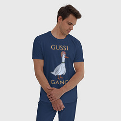 Пижама хлопковая мужская GUSSI GANG, цвет: тёмно-синий — фото 2