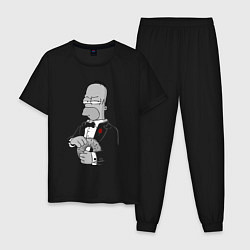 Пижама хлопковая мужская Дон Гомер цвета черный — фото 1
