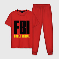 Пижама хлопковая мужская FBI: Cyber Crime, цвет: красный