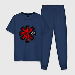 Пижама хлопковая мужская Red Hot Chili Peppers, цвет: тёмно-синий
