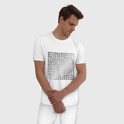 Пижама хлопковая мужская Emineminem silver, цвет: белый — фото 2