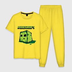 Пижама хлопковая мужская Minecraft Creeper, цвет: желтый