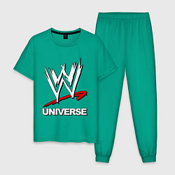 Пижама хлопковая мужская WWE universe, цвет: зеленый