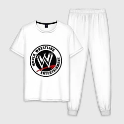 Пижама хлопковая мужская World wrestling entertainment, цвет: белый