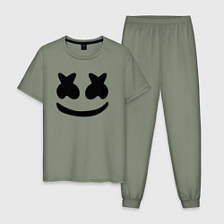 Пижама хлопковая мужская Marshmello, цвет: авокадо