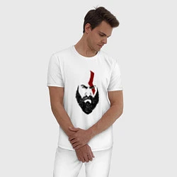 Пижама хлопковая мужская Ярость Кратоса, цвет: белый — фото 2