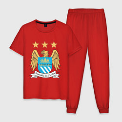 Пижама хлопковая мужская Manchester City FC, цвет: красный