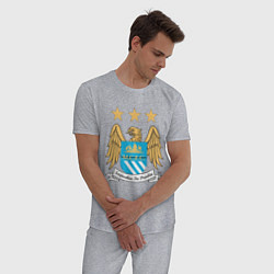 Пижама хлопковая мужская Manchester City FC, цвет: меланж — фото 2