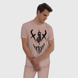 Пижама хлопковая мужская Slipknot Demon, цвет: пыльно-розовый — фото 2