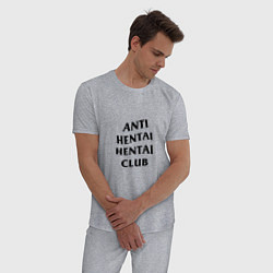 Пижама хлопковая мужская ANTI HENTAI CLUB, цвет: меланж — фото 2