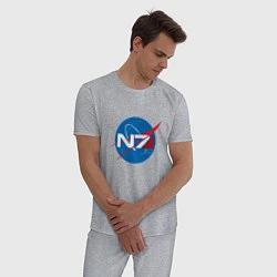 Пижама хлопковая мужская NASA N7, цвет: меланж — фото 2