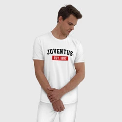 Пижама хлопковая мужская FC Juventus Est. 1897, цвет: белый — фото 2