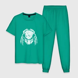 Пижама хлопковая мужская Злобный хищник, цвет: зеленый
