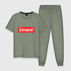 Пижама хлопковая мужская Senpai Supreme, цвет: авокадо