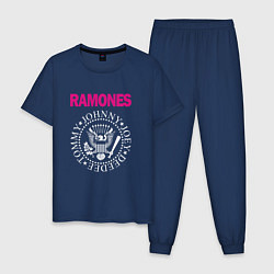 Пижама хлопковая мужская Ramones Boyband, цвет: тёмно-синий