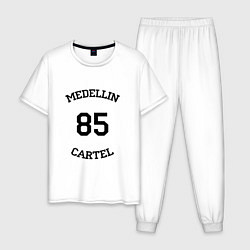 Пижама хлопковая мужская Medellin Cartel 85, цвет: белый