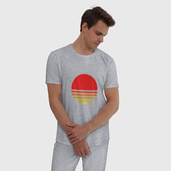 Пижама хлопковая мужская Ретро закат, цвет: меланж — фото 2