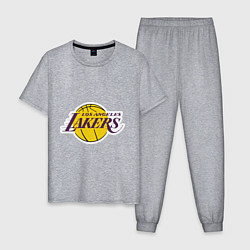 Пижама хлопковая мужская LA Lakers, цвет: меланж