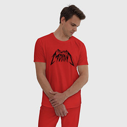 Пижама хлопковая мужская Пошлая Молли: Лого, цвет: красный — фото 2