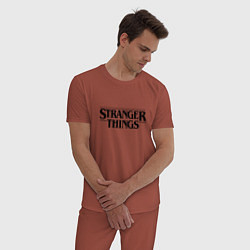 Пижама хлопковая мужская Stranger Things, цвет: кирпичный — фото 2