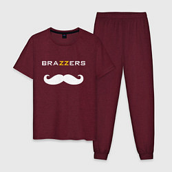 Пижама хлопковая мужская Brazzers Mister, цвет: меланж-бордовый