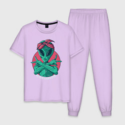Пижама хлопковая мужская Alien Gangster, цвет: лаванда