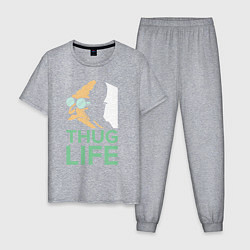 Пижама хлопковая мужская Zoidberg: Thug Life, цвет: меланж