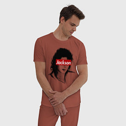 Пижама хлопковая мужская Michael Jackson Supreme, цвет: кирпичный — фото 2
