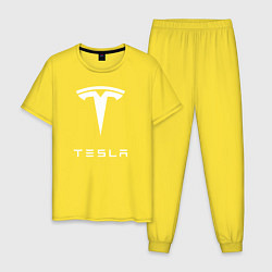 Пижама хлопковая мужская TESLA Mobile, цвет: желтый
