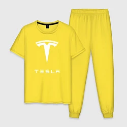 Пижама хлопковая мужская TESLA Mobile, цвет: желтый