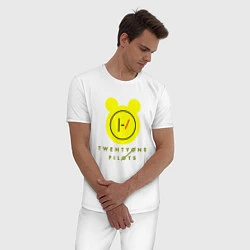Пижама хлопковая мужская 21 Pilots: Yellow Mouse, цвет: белый — фото 2