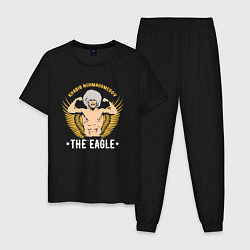 Пижама хлопковая мужская Khabib: The Eagle, цвет: черный