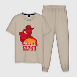 Пижама хлопковая мужская Red Dead Redemption 2, цвет: миндальный