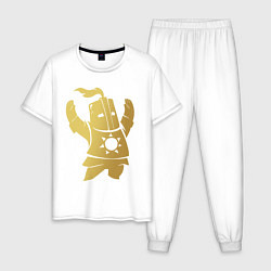 Пижама хлопковая мужская Praise the Sun!, цвет: белый