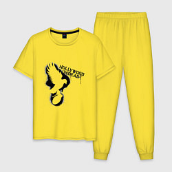 Пижама хлопковая мужская Hollywood Undead: graffiti цвета желтый — фото 1