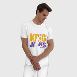 Пижама хлопковая мужская King James, цвет: белый — фото 2
