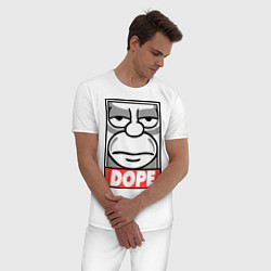 Пижама хлопковая мужская Homer dope, цвет: белый — фото 2