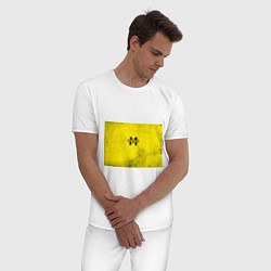 Пижама хлопковая мужская Metro Exodus: Yellow Grunge, цвет: белый — фото 2