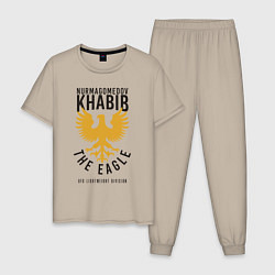 Пижама хлопковая мужская Khabib: The Eagle, цвет: миндальный