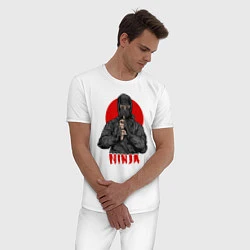 Пижама хлопковая мужская Sun Ninja, цвет: белый — фото 2