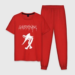 Пижама хлопковая мужская Ghostemane 2, цвет: красный